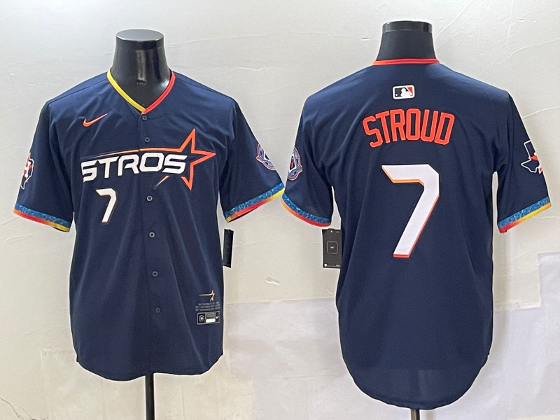 Men's Houston Astros C.J. Stroud #7 Navy 2025 City Connect Limited Jersey